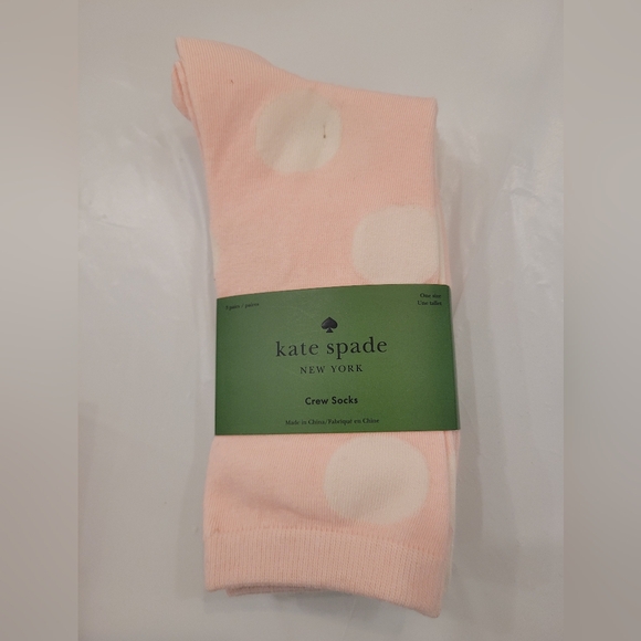 Kate Spade Pink and White Crew Socks 3 Pairs - Picture 3 of 4